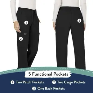 NEW Cherokee Workwear Black Scrub‎ Pants Medical Career Comfort Stretch LT thumbnail 6