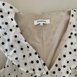 Elliatt Black White Polka Dot Dorothy Ruffled Tiered Flounce Mini Dress Small thumbnail 3
