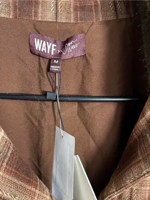 S313. WAYF Brown Plaid Wool-Blend Jacket with Faux Fur Trim thumbnail 2