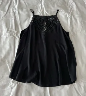 Black Crochet Detail Tank Top thumbnail 1