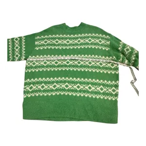 Aerie Cozy Green Fair Isle Knit Sweater Women's Size S Oversized Soft Pullover thumbnail 2