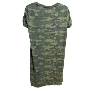 Sanctuary Ojai Camo T-Shirt Dress‎ in Mother Nature Camo Ruched Sleeves Sz XS thumbnail 4