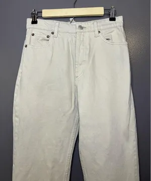 Zara Jeans Womens 4 Beige Light Wash High Rise Straight Leg Denim Pants thumbnail 1