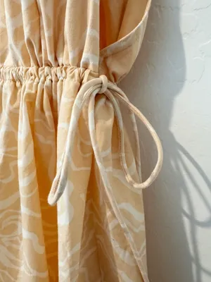 Abercrombie Babydoll Dress XL Double V Neck Swirly Vacation Boho Cottagecore‎ thumbnail 5