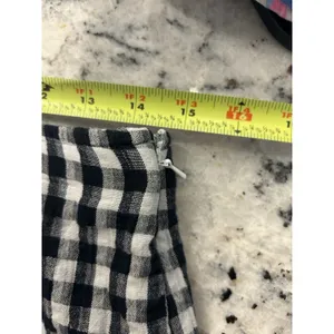 American Eagle Gingham Notched Mini Skirt Black White Sz Medium Game Day Preppy thumbnail 5