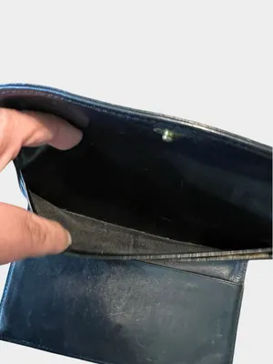 Vintage Coach Madison Black Leather Slim Envelope Trifold Wallet Made in Italy thumbnail 3
