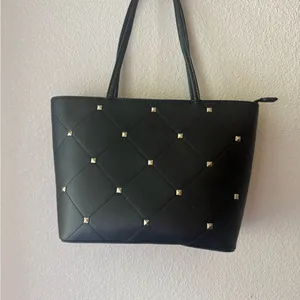 Elegant Black Studded Tote Bag thumbnail 3