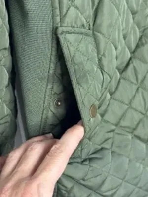 Vintage Faded Glory Olive Green Quilted Jacket, Women's 2X Full Zip Utility Coat thumbnail 4