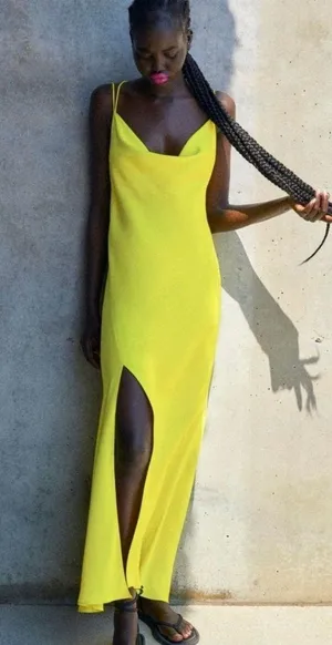 ZARA Satin Maxi Dress • Size M thumbnail 1