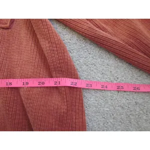 Forever 21 Button‎ Down Shirt Large Orange Corduroy Ribbed Oversized Shacket thumbnail 11