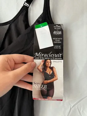 Miraclesuit Black Singlette Extra Firm Control Shapewear Womens Size Large thumbnail 4