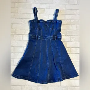 Free People Denim Dress Coastal Cowgirl Size Large thumbnail 2