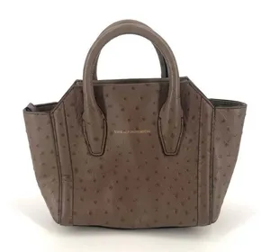NWT‎ Diane Von Furstenberg Embossed Ostrich Mushroom Satchel Stella mini Bag thumbnail 1