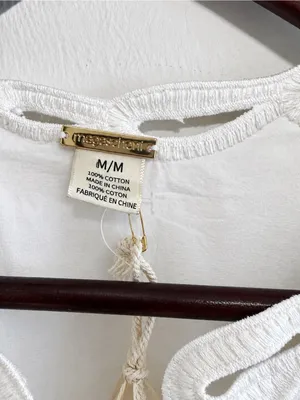 Magaschoni Embroidered Midi Dress in White Sz M thumbnail 5