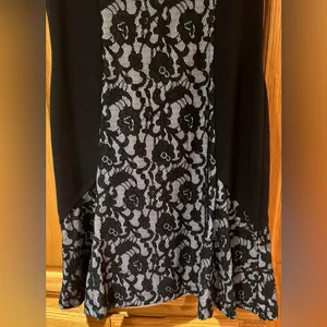 Maeve x Anthropologie Sirena Lilac & Black Lace‎ Fit & Flare Ruffle Dress Medium thumbnail 10