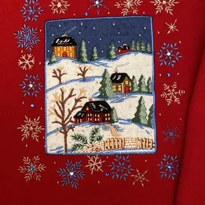 Vintage Bobbie Brooks holiday sweatshirt. Let it snow! Size XL thumbnail 2