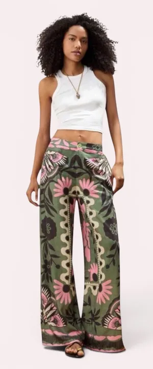 NWOT SHEIN Maija Women's Green Summer Pants, Size XS, MSRP $25 thumbnail 1
