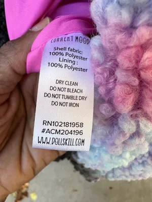 Current Mood Oversized Dolls Kill Cozy Tie Dyed Sherpa Jacket XS thumbnail 5