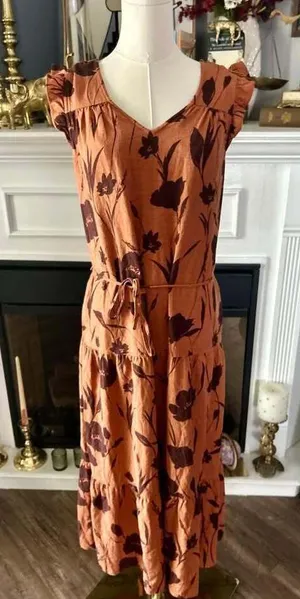 Simply Vera Vera Wang Floral Tiered Maxi Dress Size S thumbnail 1