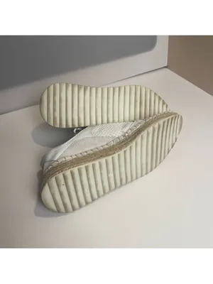 Marc Fisher Janette White Espadrille Platform Sneakers Suede Mesh Summer 7.5 thumbnail 7