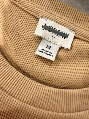NWOT J. Crew Size M Tan Khaki Crew Neck Short Sleeve Ribbed Stretch Top thumbnail 8