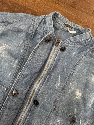 Free people Distressed Lightweight Blue Denim Jacket - Women's medium thumbnail 5