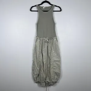 Daily Practice By Anthropologie High Neck Tank Twofer Dress Green Sz M thumbnail 4