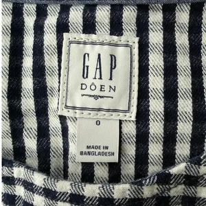 Gap x DOEN Gingham Denim Mini Shift Dress Navy Blue White Size 0 NWOT thumbnail 4