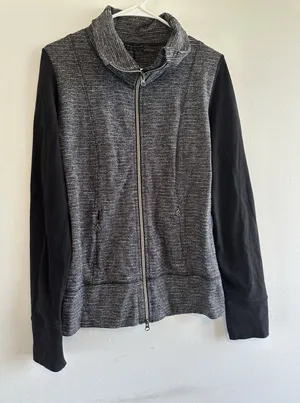 Lululemon Athletica 6 Gray‎ Cowl Mock Neck Full Zip Fitness Yoga Jacket Outdoor thumbnail 1