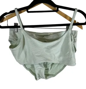 Calia Mint Green Textured Wave Bikini Set Top M Bottom S Swimsuit 2‎ Piece thumbnail 1