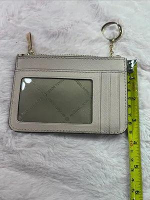 Michael Kors Pale Pink Saffiano Zip Card Case with Keyring D7 thumbnail 5