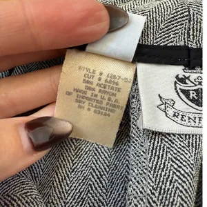80's Vintage Renfrew Grey Herringbone Tweed Two Piece Blazer and Pants Suit thumbnail 14