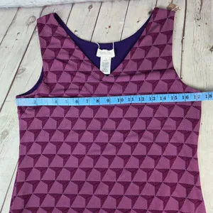 Magnolia Grace Perissa Reversible Knit Dress Purple Geometric Sleeveless M thumbnail 7