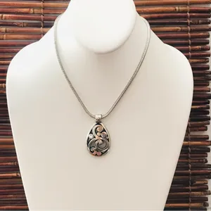 Brighton Teardrop Pendant Scroll Necklace thumbnail 1