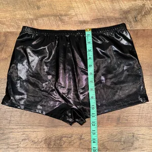 Shiny Black Women's Booty Shorts thumbnail 6