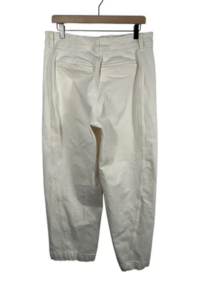 Madewell‎ Tapered Denim Trousers 32 Vintage Ivory High Rise Jeans NS363 $148 thumbnail 4