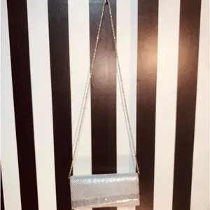 Chainmail Metal Silver Evening Bag 90s Vintage 1994 Like New thumbnail 4