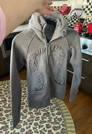 Lululemon Scuba zip-up hoodie grey sparkle/shimmer women's‎ 4 thumbnail 1