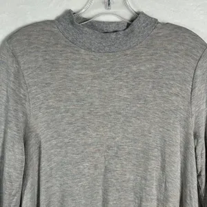 Lou & Grey Womens Heather Grey‎ Mock Neck Long Sleeve Swing Dress Medium thumbnail 3