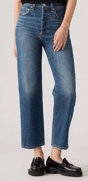 Levi’s Ribcage Straight Ankle Women's dark wash blue Jeans button fly size 27 thumbnail 1