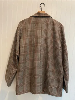 POL Oversized Single Breasted Button Plaid Boyfriend Blazer Relaxed Size M thumbnail 3