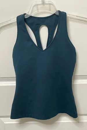 Carbon 38 Dark Teal Workout Tank with Built in Bra Small Activewear thumbnail 1