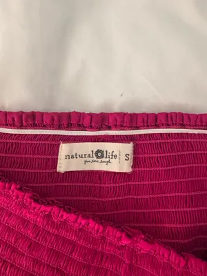 Natural Life Shorts Flowy Satin Smocked Waist Magenta thumbnail 3
