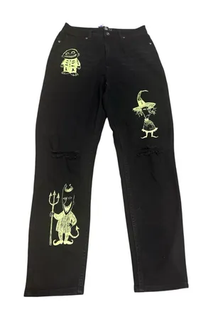 Nightmare Before Christmas pants womens mom jeans sz 9 NWOT glow in the‎ dark thumbnail 1