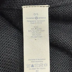 Lululemon Forward Flow Poncho Black One Size OS Cashmere Blend Batwing Sweater thumbnail 7