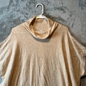 Loft Cowl Neck Poncho Cotton Blend Short Sleeve Sweater‎ Women’s Size Medium New thumbnail 6