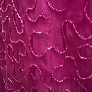 Vintage 80s Scala Beaded Sequin Cocktail Party Dress Fuschia Pink Size‎ PXL thumbnail 7