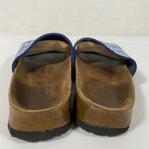 Birkis by Birkenstock Slide Sandals Blue Flower‎ Womens Size 38 Narrow W7 thumbnail 6