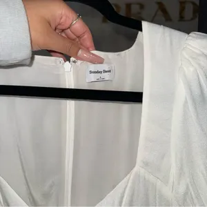 Aritzia Sunday Best 4 Tinsley Sweetheart Mini Dress White Puff Sleeve Fit Flare thumbnail 10