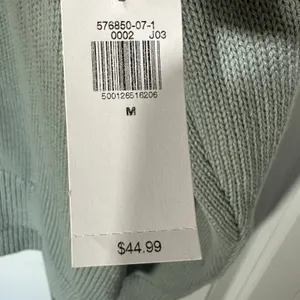 NWT Old Navy Polo Sweater Women M Silver Sage V-Neck Collared Shaker Knit Cotton thumbnail 4